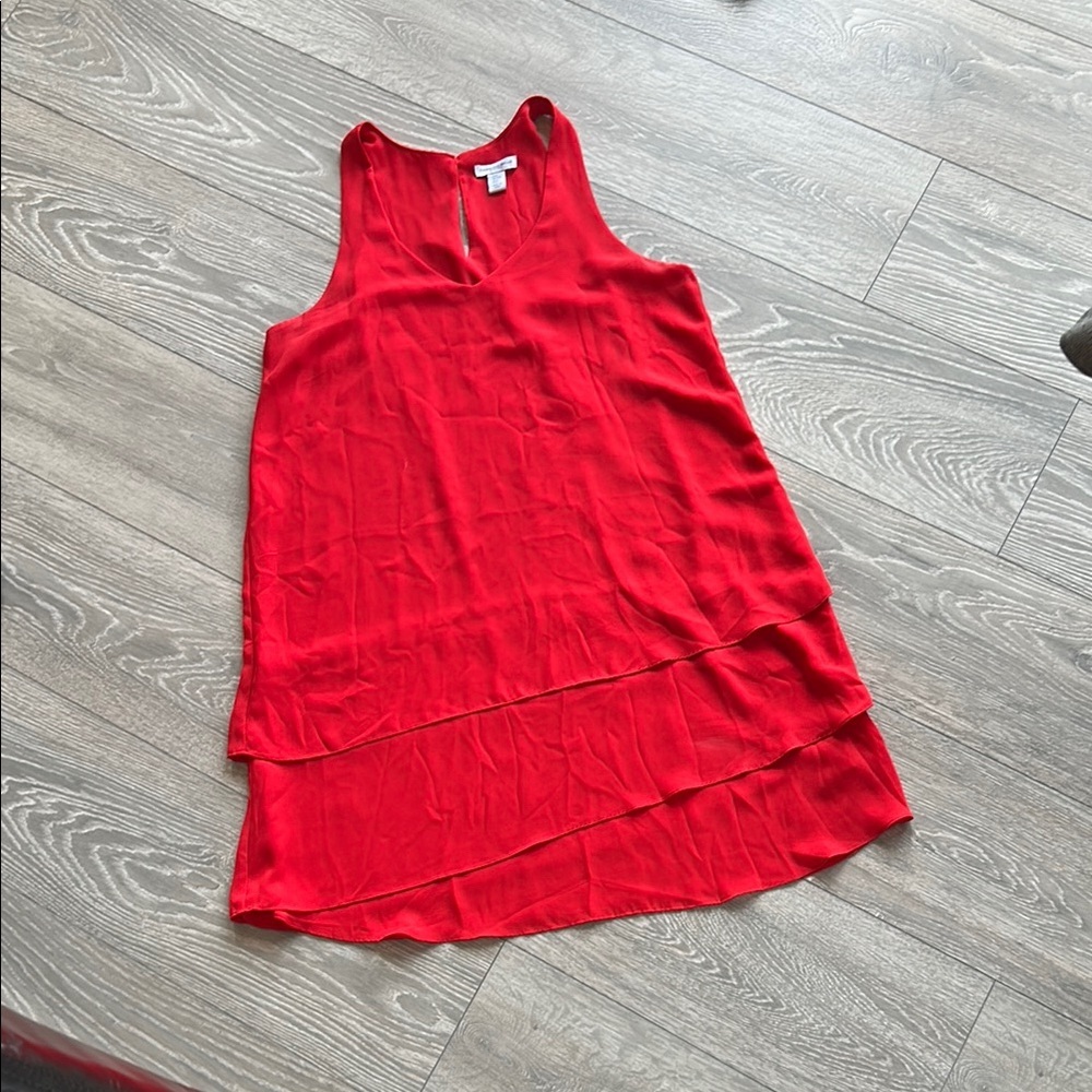 Red Sleeveless Layered Dress